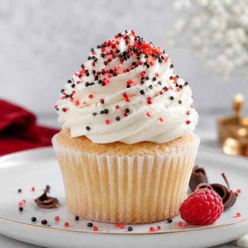 Twisweet Red Black Sanding Sugar 150g, Edible Halloween Sprinkles for Cakes - color: Red, Black