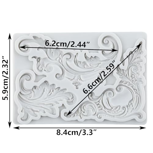 Lingzhi Baroque Fondant Molds Curlicues Scroll Lace Silicone Fondant Molds - color: Style B