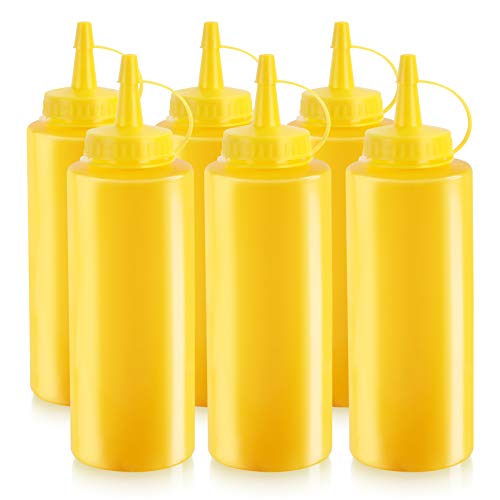 New Star Foodservice 26498 Squeeze Bottles, Plastic, 12 oz, Yellow, Pack of 12 - color: Yellow, size: 12 Ounces (Pack of 2)