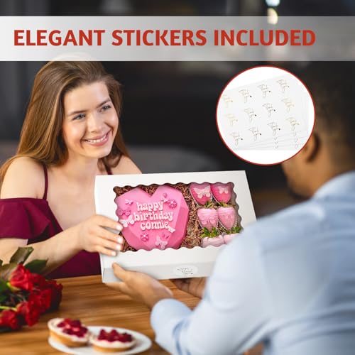 White Cookie Boxes with Window, 30 Pack, 12" x 8" x 2.5" - size: 12" x 8" x 2.5"