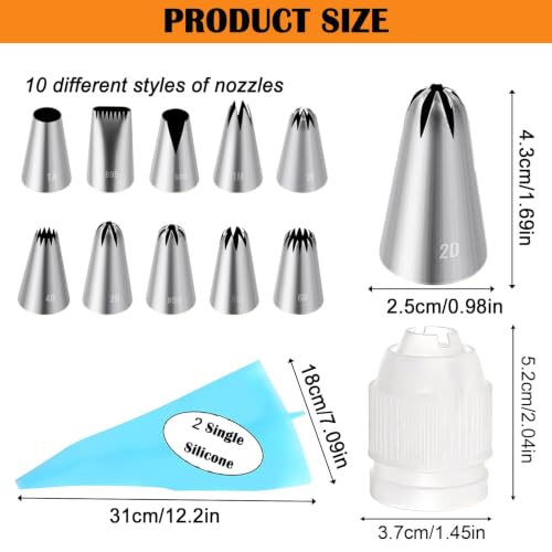 NOVANO 14pcs Large Piping Tips Set