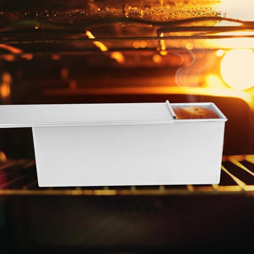 Luxshiny Loaf Pan with Lid Non-Stick Aluminum Plated Alloy Silver