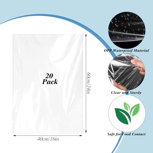 20PCS Clear Cellophane Gift Bags 16x24 Inch Small Gift Basket Wrap Bags - size: 20pcs 16x24 Inch