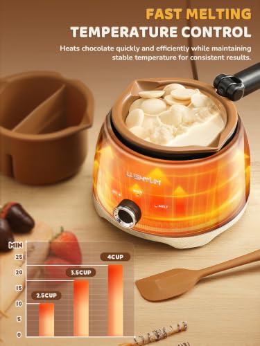 Electric Chocolate Melting Pot, 4-Cup Chocolate, 2 Insert Pots - color: Black