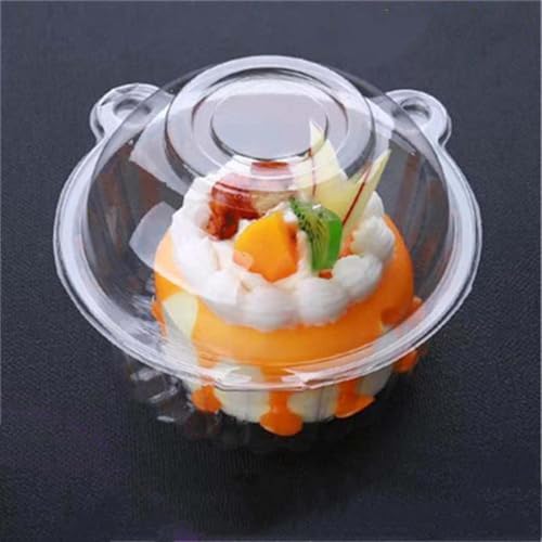 100pc Jumbo Muffin Containers, Clear Deep Dome Muffin Cartons - size: medium 100 Piece