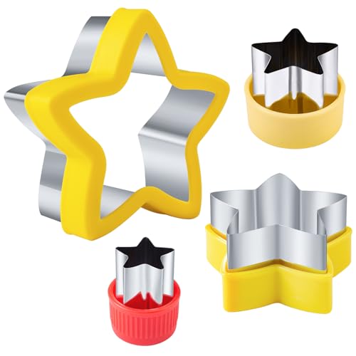 Star Cookie Cutters 4 Pcs - color: A- Yellow Red 4pcs