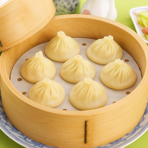 BYKITCHEN 9 Inch Perforated Round Air Fryer Liners,Bamboo Steamer Paper - size: 9 inches