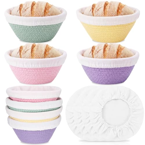 4 Pcs Round Banneton Bread Proofing Basket, 5 Inch - size: 5 Inch