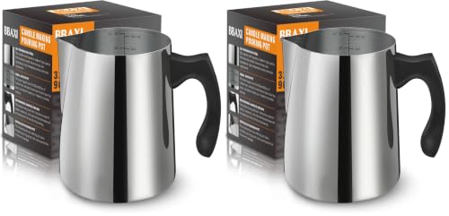 BBAXI Candle Making Pouring Pot, 32oz Double Boiler Wax Melting Pot, 304 Stainless Steel Candle Making Pitcher with Heat-Resistant Handle and Dripless Pouring Spout Design (Pack of 2) - size: Candle Pot (Pack of 2)