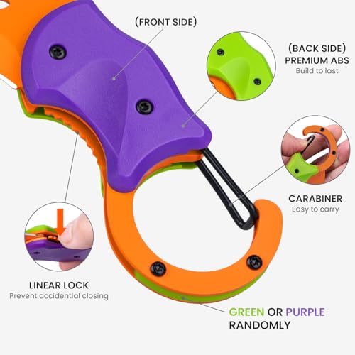 FUNBRO Small Pocket Knife for Men, Edc Knives Tool - color: 1 Pack Purple & Green