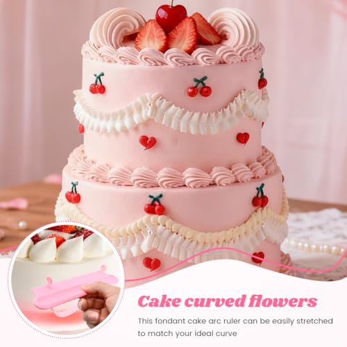 3 Pack Cake Arch Guide Tool with 3pcs Scrapers, Cake-Arc Ruler Writing Tools, Convenient for Controlling the Size and Position of the Arc, Convenient for Beginners to Use