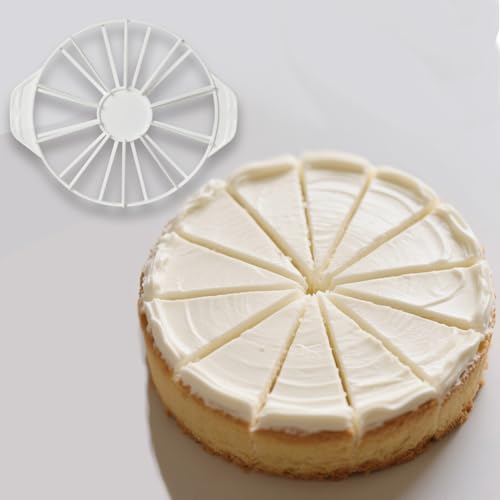 White Round Cake Divider 14/16 Slices Plastic Cake Slicing Tool Even Cake Portion Separator for Baking - style: 14/16