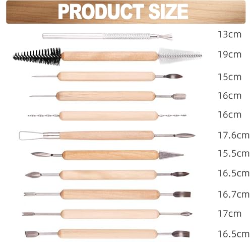 LINPHCEY 11-Piece Clay Sculpting Tools Set Perfect for Polymer Air Dry Modeling Clay Beginners & Professionals Ideal for DIY Pottery & Ceramics Tools for Clay Sculpey Sculpting & Crafting - color: 11PCS/SET