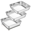 P&P CHEF Square 8x8 Baking Cake Pan, 3 Pcs Stainless Steel Brownie Pan - size: 8 Inch