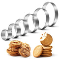 6Pcs Round Cookie Cutter Set, Stainless Steel Biscuit Cutters