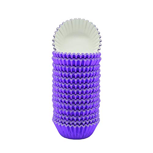 Mini Purple Foil Cupcake Liners Muffin Baking Cups for Party and More, 300-Count - color: Purple