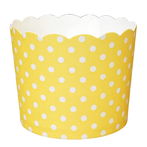 Paper Baking Cups (Polka Dots), Greaseproof Disposable Cupcake Liners (Yellow, Large Cups (50-Pack)) - color: Yellow