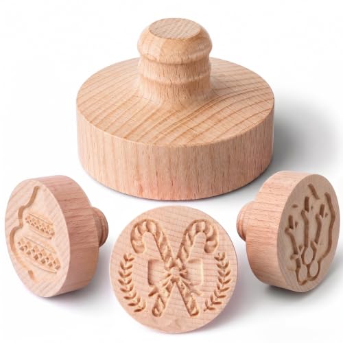 3 Set Christmas Cookie Stamps, 2.5" Springerle Molds for Baking - style: Christmas