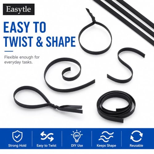 400 Pcs Twist Ties for Bags 5" Cable Ties Bag Twist Ties for Cord Twist Bread Ties Reusable Black Plastic Coated Ties Heavy Duty Bread Ties Twist Wire Ties for Household and Office Use (Pack of 3) - size: 400 PCS (Pack of 3)