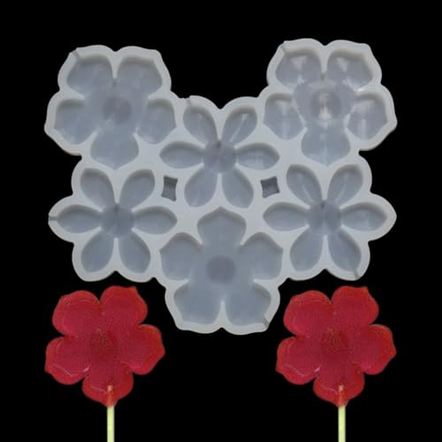 mostsom 2pcs/lot Silicone Lollipop Mold No Sticks Flower Shape Hard Candy Epoxy Resin Cake Decorating Tool Baking Accessories (C_ Flower)