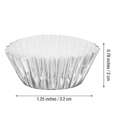 Sumind 400 Pcs Mini Foil Cupcake Liners Holiday Baking Cups,Silver - color: Silver