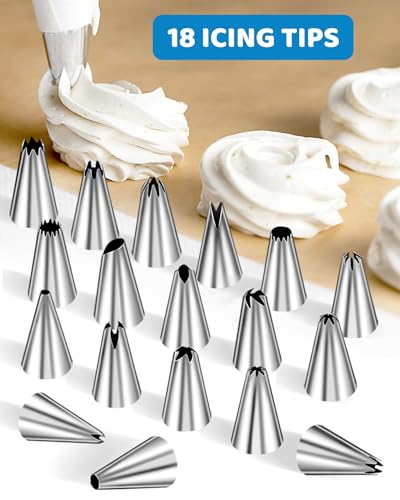 Piping Bags and Tips Set, Cakes Decorating Kit Supplies