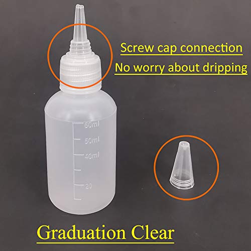 20 Pack 2-Ounce Plastic Squeeze Bottles with Measurement - size: 2 Ounces (Pack of 20)