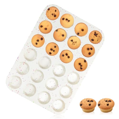 CAKETIME Silicone Mini Muffin Pan, 24 Cups Nonstick Mini Cupcake Pan for Baking Muffin, Cupcake, Egg Bites, Fat Bomb, 1 Pack Confetti - size: 1pc: Mini 24-Cup