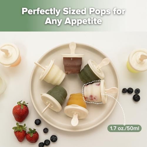 haakaa Silicone Popsicle Molds for Kids, Collapsible Ice Pop Molds, 6 Pack