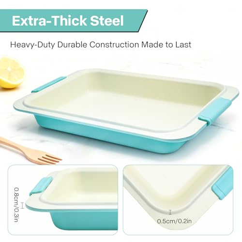 9x13 Baking Pan with Lid, Aluminized Steel, Silicone Handles