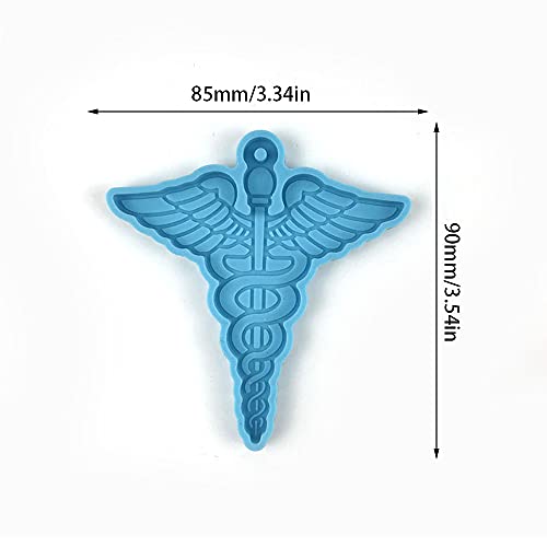 Cestony 2Pcs Medical Emblem Silicone Molds for DIY Key buckle Fondant Biscuit Cookies Sugar Chocolate Hard Candies Dessert Decor Snake wings