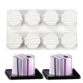 3D Small Cylinder Square Shape 8 Holes Non-stick Silicone Mold for DIY Pastry Jelly Cupcakes Mousse Ice Cream Chocolate Utensil (Cylinder Square I_11.88 X6.8 X1.76 inch) - size: Cylinder Square I_11.88 x 6.8 x 1.76 inch