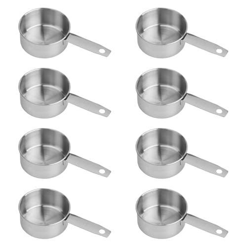 8-Piece Stainless Steel Measuring Cups Set - size: 1/2 Cup
