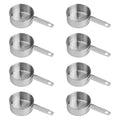 8-Piece Stainless Steel Measuring Cups Set - size: 1/2 Cup