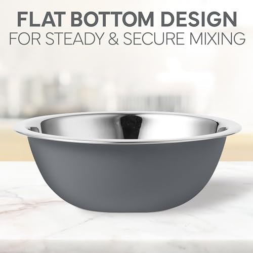 COOK WITH COLOR Stainless Steel Mixing Bowls Set - Nesting Bowls, 6 Pieces, Grey - color: Gray