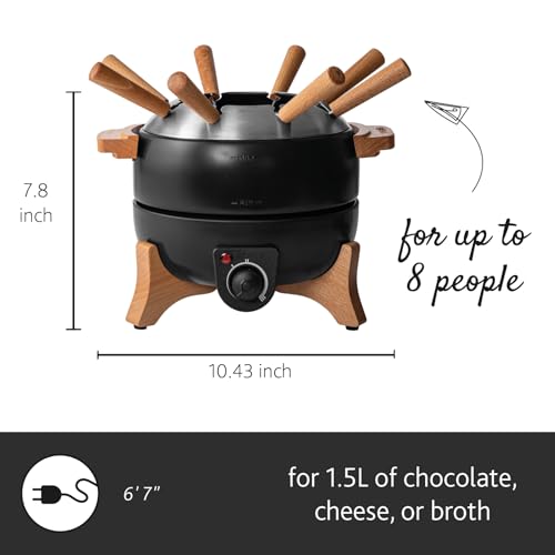 BOSKA Electric Fondue Set Party - 2.4 Quart, Adjustable Temperature Control - style: Party