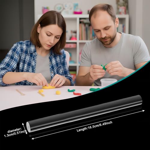 Clabby 6 Pcs Acrylic Clay Roller Plastic Polymer Pin, 6.5'' X 0.5'' - size: 6.5 x 0.5 Inch
