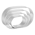 HARFINGTON Oval Cookie Cutter Set Stainless Steel Geometric Biscuit - style: Oval