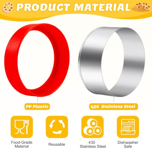 Round Circle Cookie Cutter 4 Pcs - color: A- Red Round 4pcs