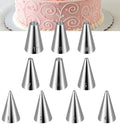 10Pcs Wilton Tips, 10 Sizes Wilton Round Piping Tips for Cookies