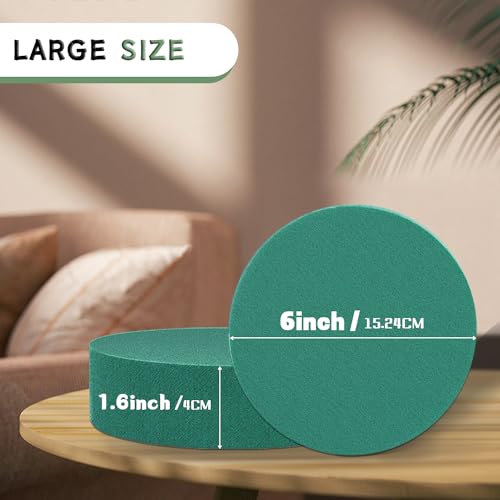 Large Floral Foam Round 6'' SUPKING Flower Foam 4Pcs Florist Foam Blocks Wet Dry Green Foam for Artificial and Fresh Flower Arrangement - size: 6 inch
