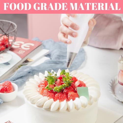 200 Pcs Disposable Cream Pastry Bag Cake Icing Piping Decorating Tool Cupcake Decorating Piping Icing Bag (Red) - size: 10"