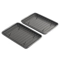 GoodCook Set of 2 Nonstick Steel 9" x 6" Toaster Oven Mini Baking Sheets with Racks, Gray - size: 9" x 6" (2- Piece Set) w/ Rack