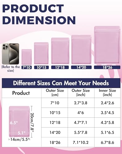 FireKylin 100 Pcs Resealable Bags for Small Business (Pink, 5.5" X 7.8") - color: Pink, size: 5.5" X 7.8"