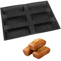 Dioycli Bread Loaf Pan for Baking Silicone Rectangular Bread Pan, 6-Cavity - size: 6 Rectangular Cavities