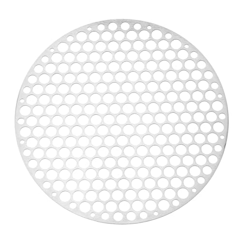 PATIKIL Round Barbecue Grill Mesh Grate, 8" Circular Stainless Steel BBQ Mesh Rack Circular Hole Round Barbecue Grilling Net for Outdoor Camping Home Party Family Gatherings - size: 8 inch