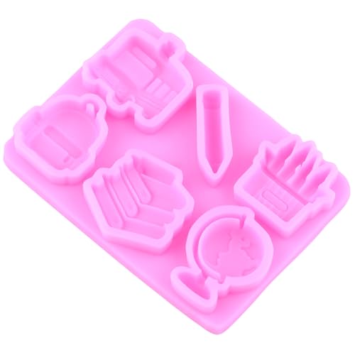 Mujiang Back to School Silicone Molds Book Backpack Fondant Mold Set Of 4 - color: Style D