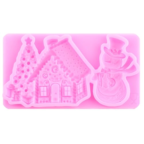 Mujiang Christmas Silicone Molds Xmas Tree Snowman Fondant Mold Set of 4 - color: Style A