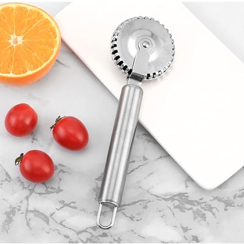 Stainless Steel Pastries Crimper Ravioli Cutter with Ergonomic Handle for Dough and Pastries Cutting Sealing Home Baking