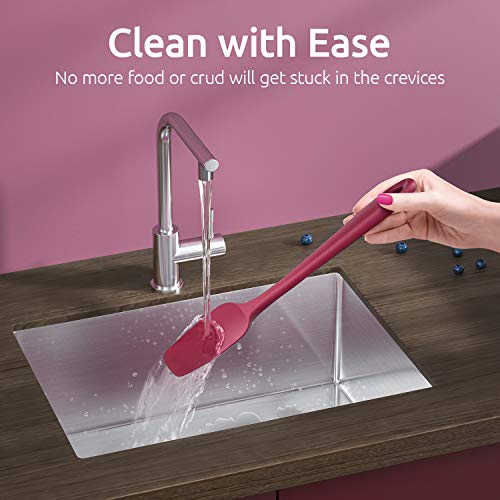 U-Taste Silicone Spatula Set with 480 Degrees Fahrenheit Heat Resistant (Red)